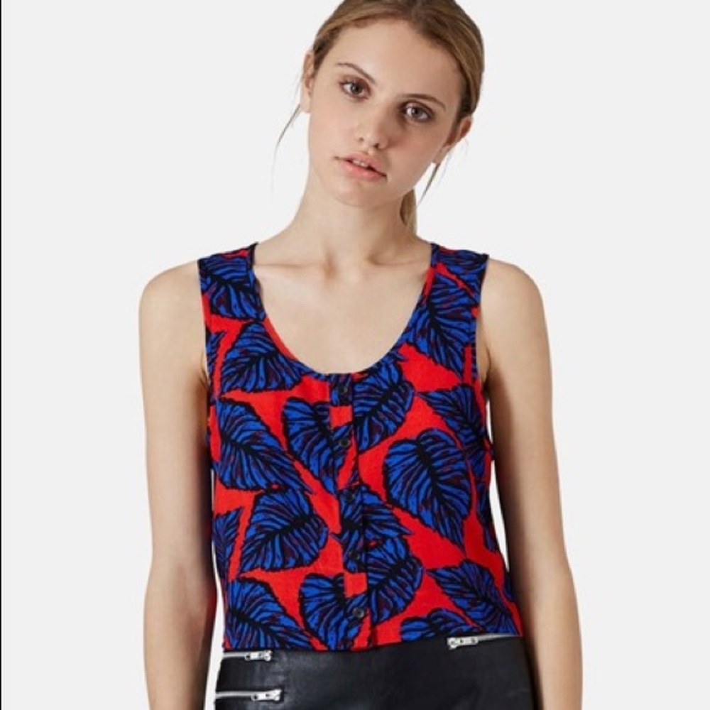 Topshop Button Crop Top